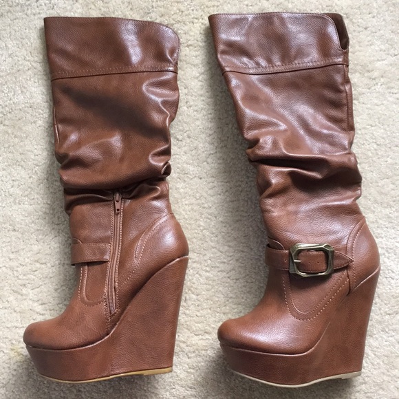 bamboo wedge boots